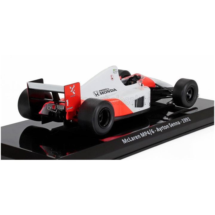 EDICOLA McLAREN F1 MP4/6 HONDA N 1 WORLD CHAMPION SEASON 1991 AYRTON SENNA - DAMAGE BLISTER BOX - RED WHITE 1/24