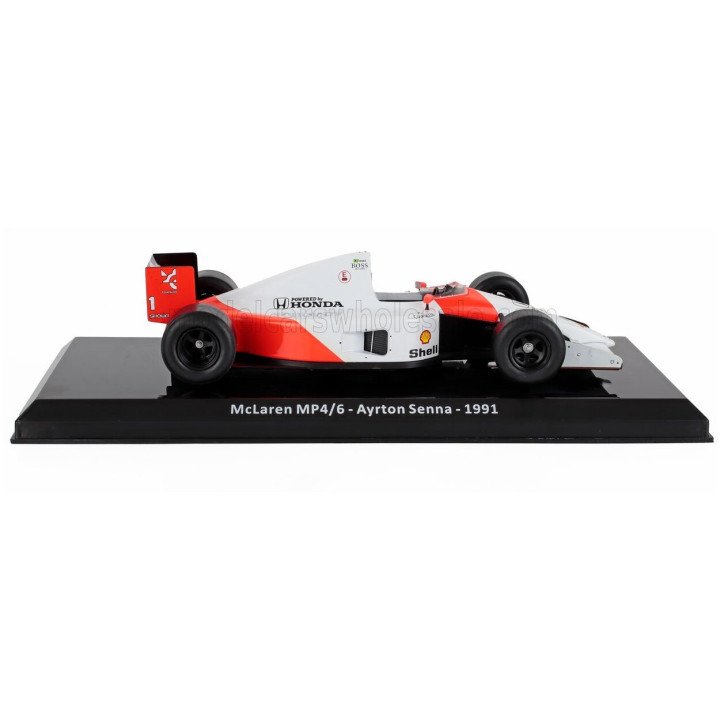 EDICOLA McLAREN F1 MP4/6 HONDA N 1 WORLD CHAMPION SEASON 1991 AYRTON SENNA - DAMAGE BLISTER BOX - RED WHITE 1/24
