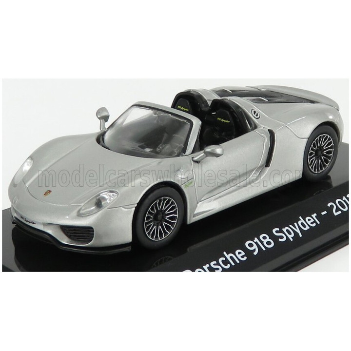 EDICOLA PORSCHE 918 SPYDER 2013 - CON VETRINA - WITH SHOWCASE - SILVER 1/43