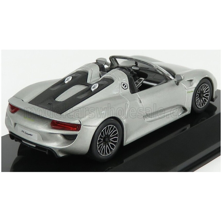 EDICOLA PORSCHE 918 SPYDER 2013 - CON VETRINA - WITH SHOWCASE - SILVER 1/43