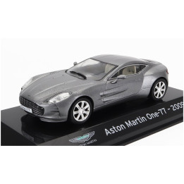 EDICOLA ASTON MARTIN ONE-77 2009 - CON VETRINA - WITH SHOWCASE - GREY MET 1/43