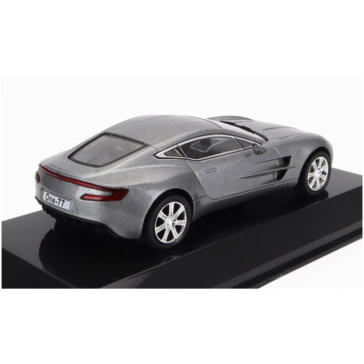 EDICOLA ASTON MARTIN ONE-77 2009 - CON VETRINA - WITH SHOWCASE - GREY MET 1/43