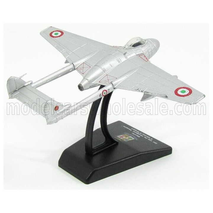EDICOLA MACCHI DH100 DE HAVILLAND CACCIABOMBARDIERE VAMPIRE 6th STORMO 6th GRUPPO MILITARY AIRPLANE 1946 9cm X 11.5cm - SILVER