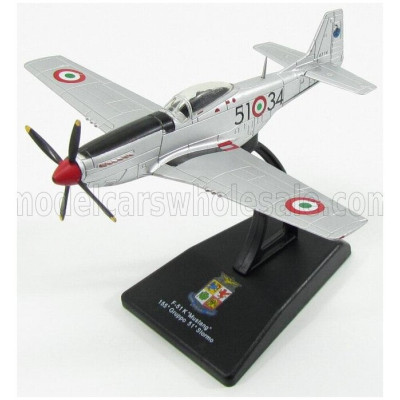 EDICOLA NORTH AMERICAN F51K CACCIA MUSTANG 155th GRUPPO 51th STORMO MILITARY AIRPLANE 1940 9.5cm X 11cm - SILVER 1/100