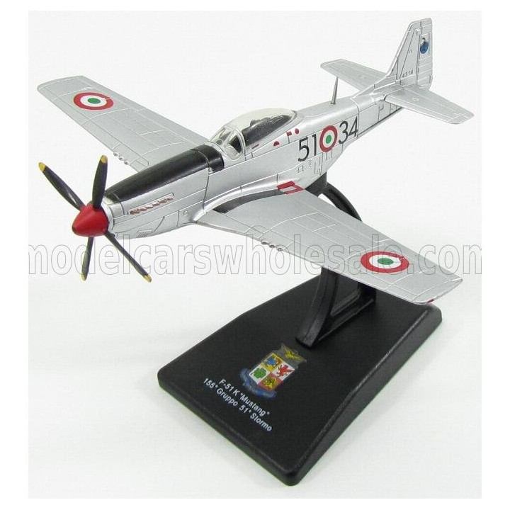 EDICOLA NORTH AMERICAN F51K CACCIA MUSTANG 155th GRUPPO 51th STORMO MILITARY AIRPLANE 1940 9.5cm X 11cm - SILVER 1/100