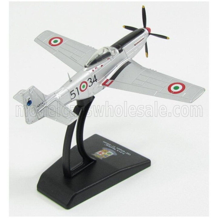 EDICOLA NORTH AMERICAN F51K CACCIA MUSTANG 155th GRUPPO 51th STORMO MILITARY AIRPLANE 1940 9.5cm X 11cm - SILVER 1/100
