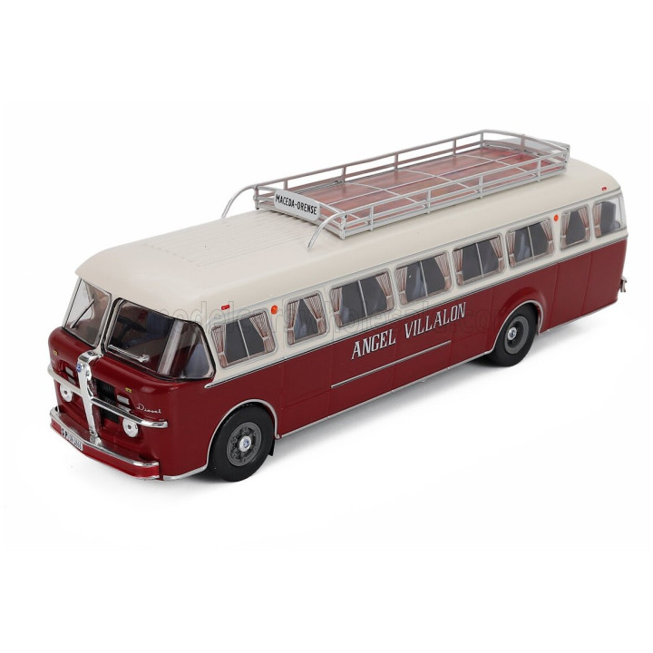 EDICOLA PEGASO Z-404 AUTOBUS MACEDA-ORENSE ANGEL VILLALON 2-ASSI 1957 - RED CREAM 1/43