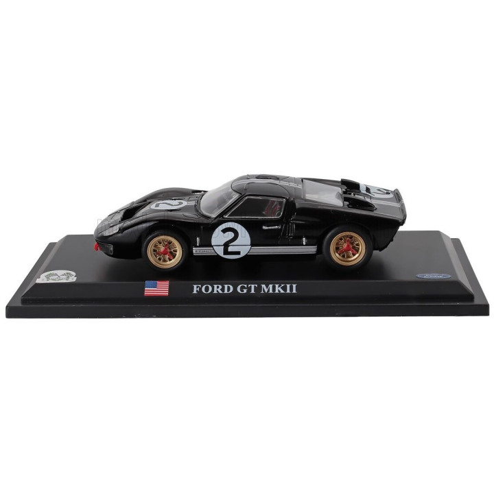 EDICOLA FORD USA GT40 MKII 7.0L V8 TEAM SHELBY AMERICAN INC. N 2 WINNER 24h LE MANS 1966 BRUCE McLAREN - CHRIS AMON - BLACK