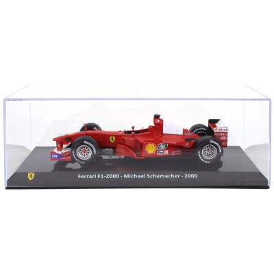 EDICOLA FERRARI F1 F2000 N 3 WORLD CHAMPION SEASON 2000 MICHAEL SCHUMACHER - CON VETRINA - WITH SHOWCASE - RED WHITE 1/24