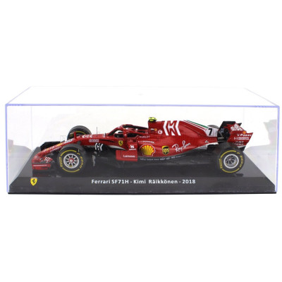 EDICOLA FERRARI F1 SF71H N 7 SEASON 2018 KIMI RAIKKONEN - CON VETRINA - WITH SHOWCASE - RED 1/24
