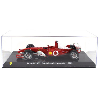 EDICOLA FERRARI F1 F2003-GA N 1 WORLD CHAMPION SEASON 2003 MICHAEL SCHUMACHER - CON VETRINA - WITH SHOWCASE - RED WHITE 1/24