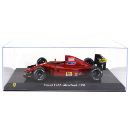 EDICOLA FERRARI F1 F1-90 N 1 SEASON 1990 ALAIN PROST - CON VETRINA - WITH SHOWCASE - RED BLACK 1/24