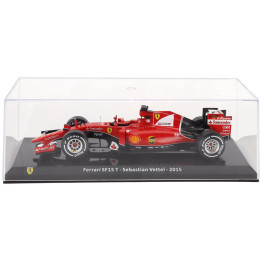 EDICOLA FERRARI F1 SF15-T N 5 SEASON 2015 SEBASTIAN VETTEL - CON VETRINA - WITH SHOWCASE - RED 1/24