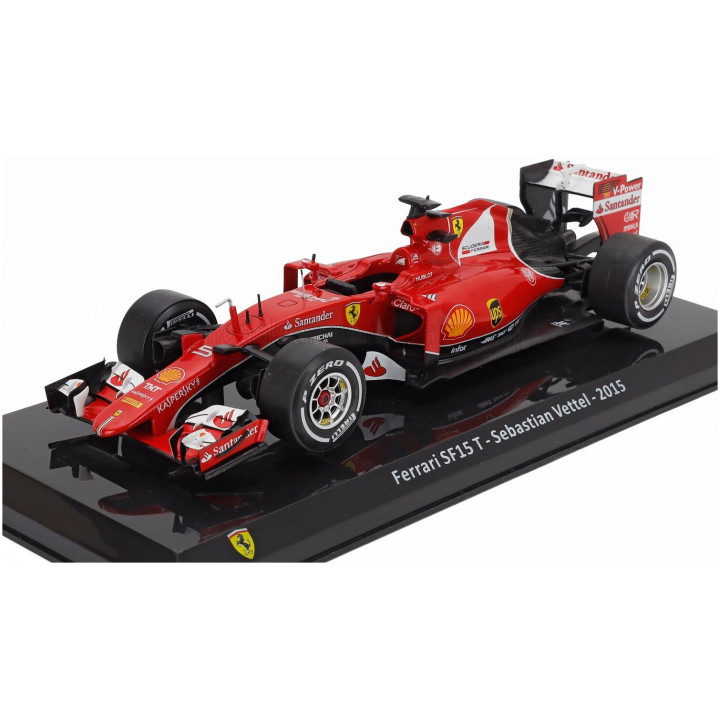 EDICOLA FERRARI F1 SF15-T N 5 SEASON 2015 SEBASTIAN VETTEL - CON VETRINA - WITH SHOWCASE - RED 1/24