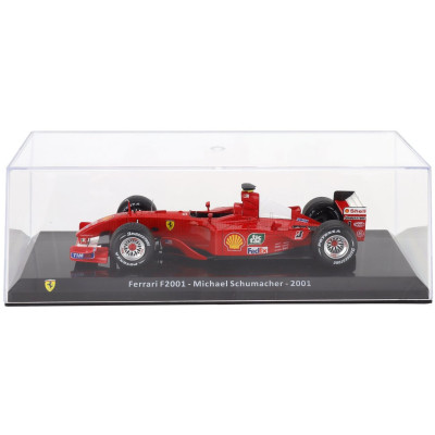 EDICOLA FERRARI F1 F2001 N 1 WORLD CHAMPION SEASON 2001 MICHAEL SCHUMACHER - CON VETRINA - WITH SHOWCASE - RED WHITE 1/24