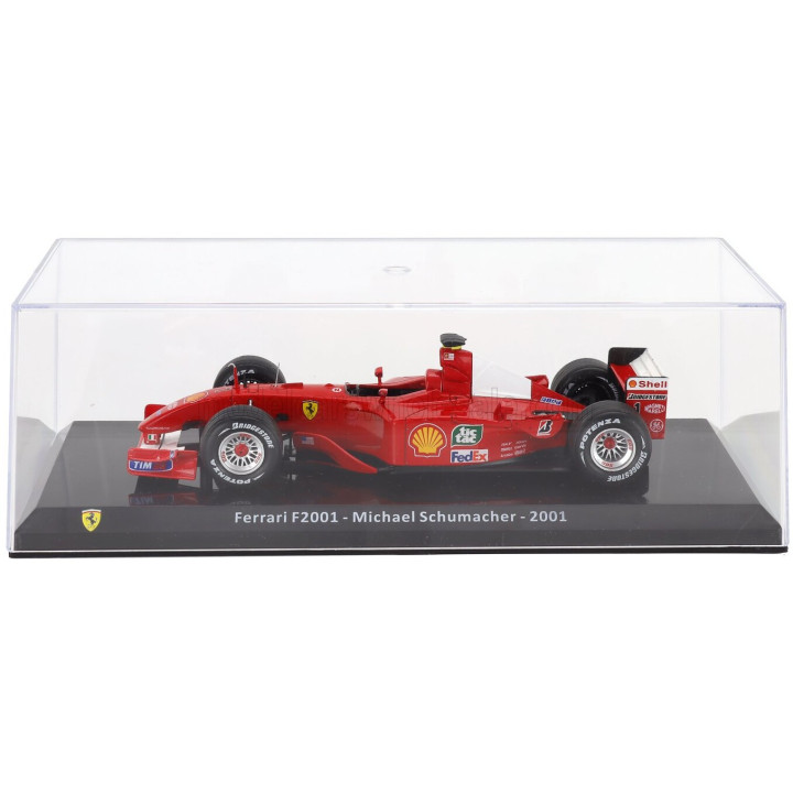 EDICOLA FERRARI F1 F2001 N 1 WORLD CHAMPION SEASON 2001 MICHAEL SCHUMACHER - CON VETRINA - WITH SHOWCASE - RED WHITE 1/24