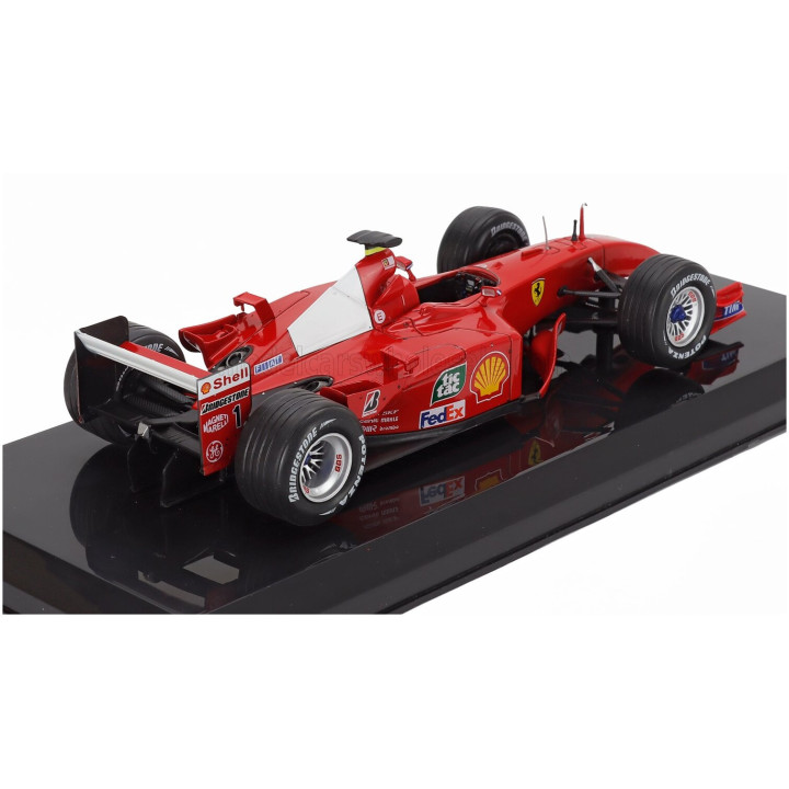 EDICOLA FERRARI F1 F2001 N 1 WORLD CHAMPION SEASON 2001 MICHAEL SCHUMACHER - CON VETRINA - WITH SHOWCASE - RED WHITE 1/24