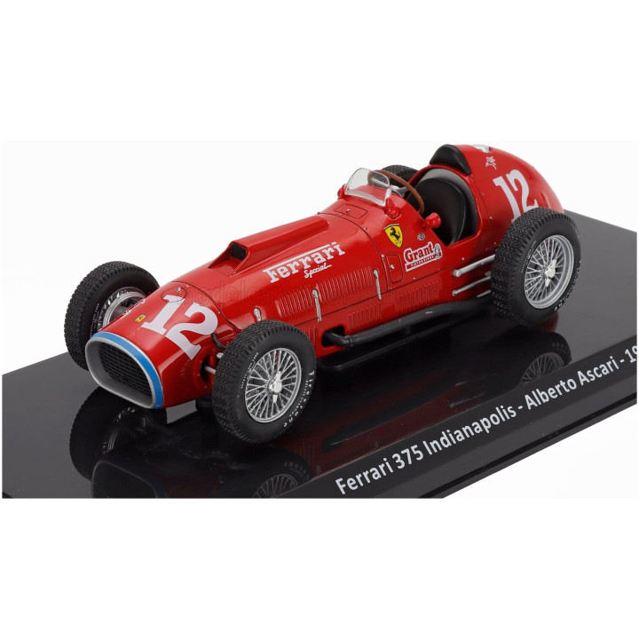 EDICOLA FERRARI F1 375 INDY N 12 INDIANAPOLIS 500 GP 1952 ALBERTO ASCARI - CON VETRINA - WITH SHOWCASE - RED 1/24