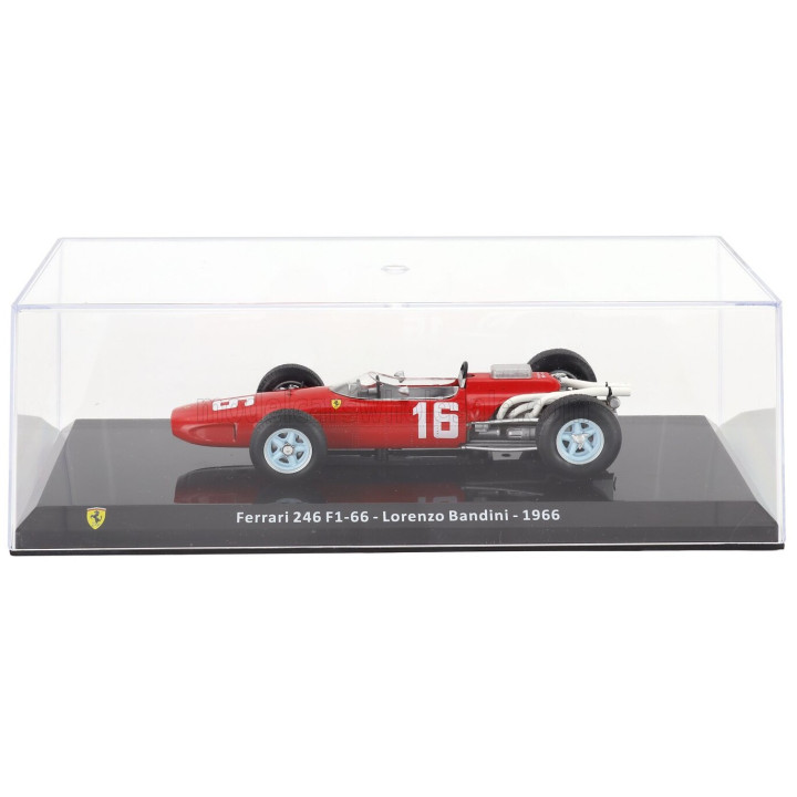 EDICOLA FERRARI F1 246 N 16 SEASON 1966 LORENZO BANDINI - CON VETRINA - WITH SHOWCASE - RED 1/24