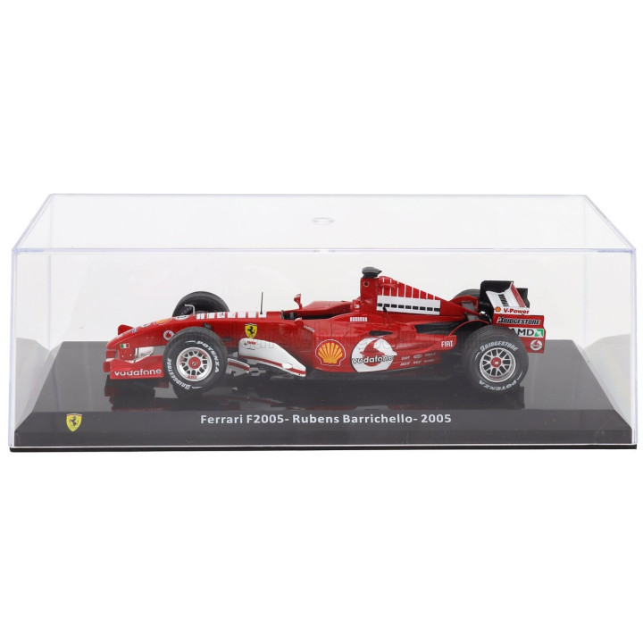 EDICOLA FERRARI F1 F2005 N 2 SEASON 2005 RUBENS BARRICHELLO - CON VETRINA - WITH SHOWCASE - RED 1/24