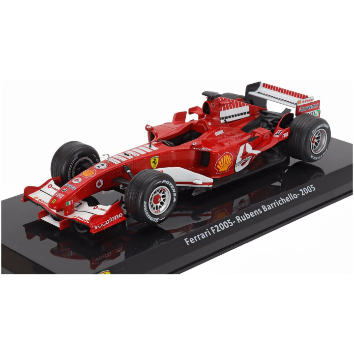 EDICOLA FERRARI F1 F2005 N 2 SEASON 2005 RUBENS BARRICHELLO - CON VETRINA - WITH SHOWCASE - RED 1/24