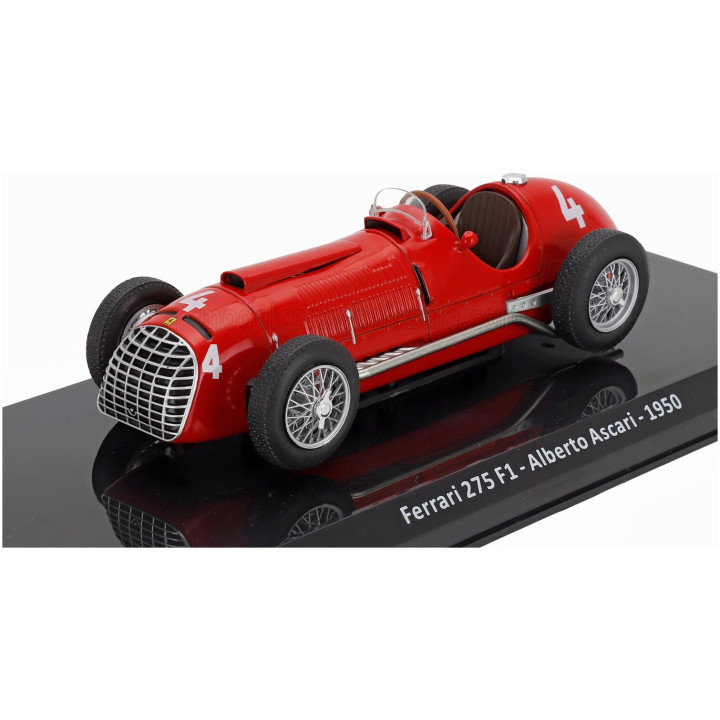 EDICOLA FERRARI F1 275 N 4 SEASON 1950 ALBERTO ASCARI - CON VETRINA - WITH SHOWCASE - RED 1/24