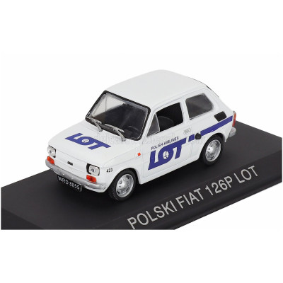EDICOLA POLSKI FIAT 126P LOT POLISH AIRLINES 1973 - WHITE BLUE 1/43