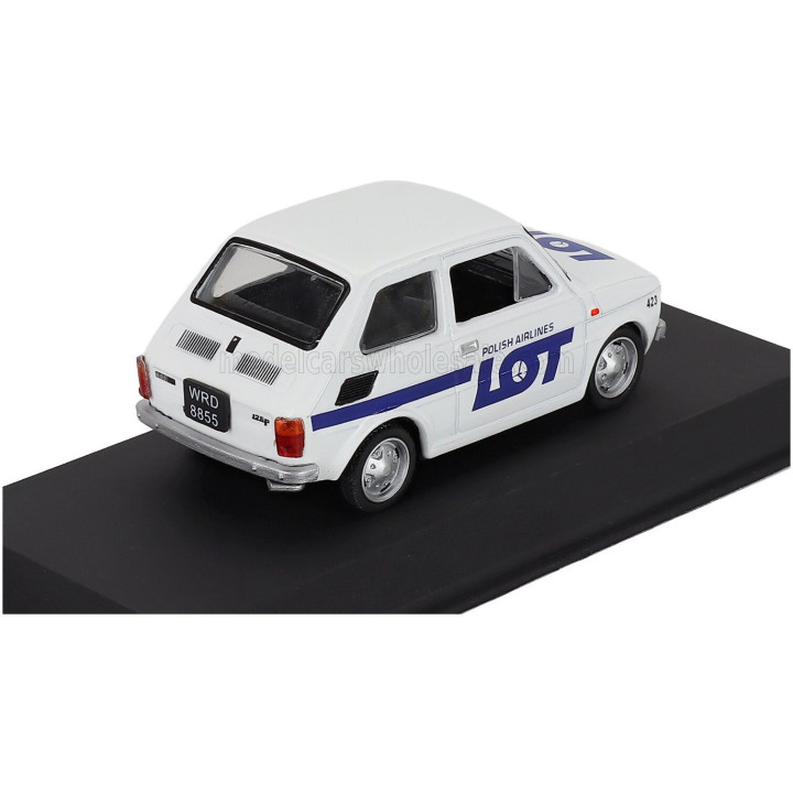 EDICOLA POLSKI FIAT 126P LOT POLISH AIRLINES 1973 - WHITE BLUE 1/43