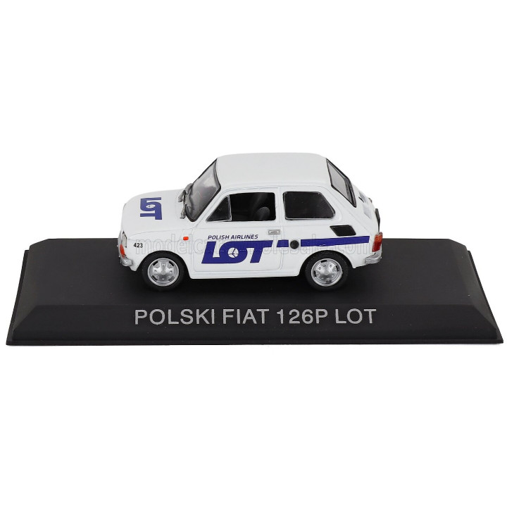 EDICOLA POLSKI FIAT 126P LOT POLISH AIRLINES 1973 - WHITE BLUE 1/43