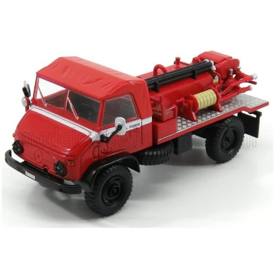 EDICOLA MERCEDES BENZ UNIMOG 404 TRUCK VIGILI DEL FUOCO FIRE ENGINE 1960 - RED 1/43