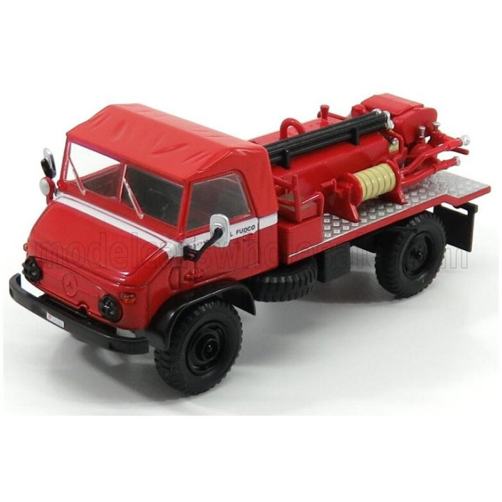 EDICOLA MERCEDES BENZ UNIMOG 404 TRUCK VIGILI DEL FUOCO FIRE ENGINE 1960 - RED 1/43