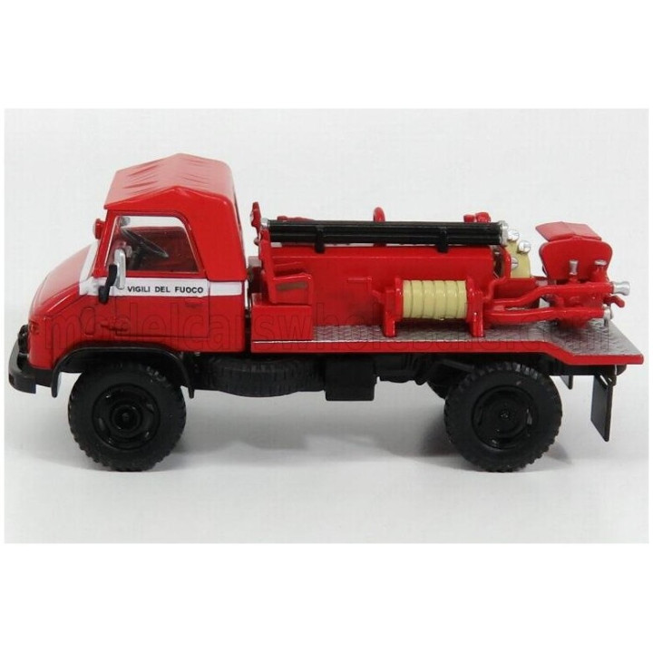 EDICOLA MERCEDES BENZ UNIMOG 404 TRUCK VIGILI DEL FUOCO FIRE ENGINE 1960 - RED 1/43
