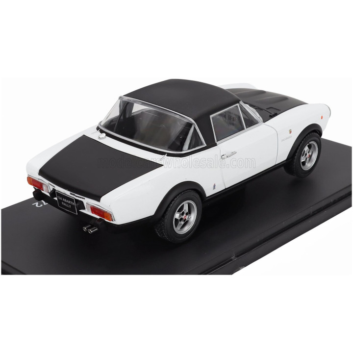 EDICOLA FIAT 124 ABARTH RALLY 1972 - CON VETRINA - WITH SHOWCASE - WHITE BLACK 1/24
