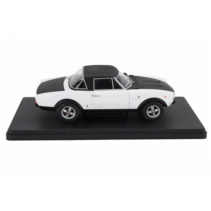 EDICOLA FIAT 124 ABARTH RALLY 1972 - CON VETRINA - WITH SHOWCASE - WHITE BLACK 1/24