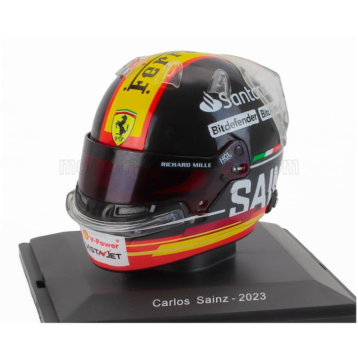 EDICOLA HELMET F1 CASCO HELMET CARLOS SAINZ TEAM SCUDERIA FERRARI SF-23 3rd MONZA ITALY GP 2023 - BLACK RED 1/5