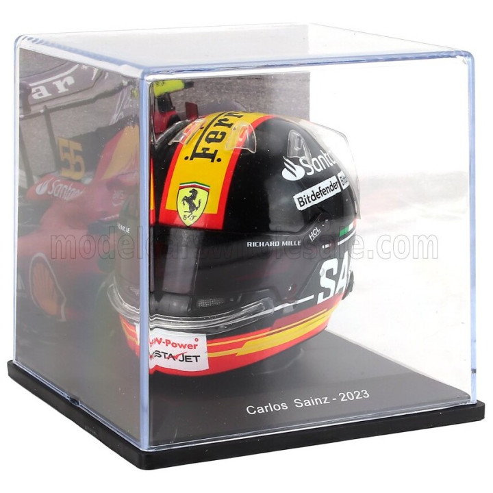 EDICOLA HELMET F1 CASCO HELMET CARLOS SAINZ TEAM SCUDERIA FERRARI SF-23 3rd MONZA ITALY GP 2023 - BLACK RED 1/5