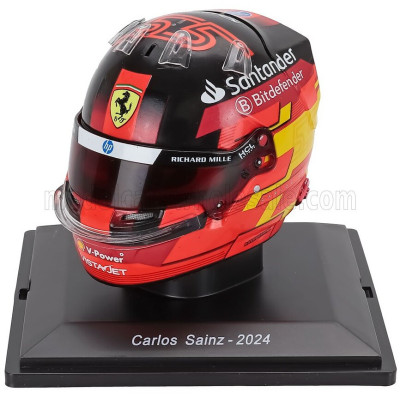 EDICOLA HELMET CASCO HELMET F1 CARLOS SAINZ TEAM SCUDERIA FERRARI SF-24 SEASON 2024 - RED YELLOW 1/5