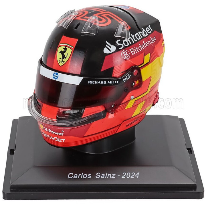 EDICOLA HELMET CASCO HELMET F1 CARLOS SAINZ TEAM SCUDERIA FERRARI SF-24 SEASON 2024 - RED YELLOW 1/5