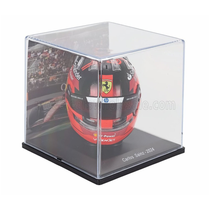 EDICOLA HELMET CASCO HELMET F1 CARLOS SAINZ TEAM SCUDERIA FERRARI SF-24 SEASON 2024 - RED YELLOW 1/5