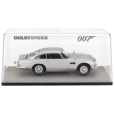 EDICOLA ASTON MARTIN DB5 1965 - 007 JAMES BOND - GOLDFINGER - CON VETRINA - WITH SHOWCASE - SILVER 1/24