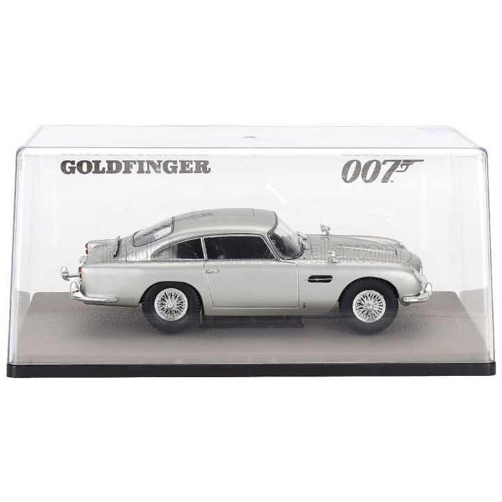 EDICOLA ASTON MARTIN DB5 1965 - 007 JAMES BOND - GOLDFINGER - CON VETRINA - WITH SHOWCASE - SILVER 1/24