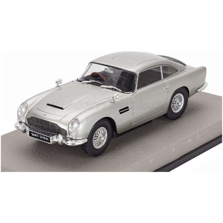 EDICOLA ASTON MARTIN DB5 1965 - 007 JAMES BOND - GOLDFINGER - CON VETRINA - WITH SHOWCASE - SILVER 1/24