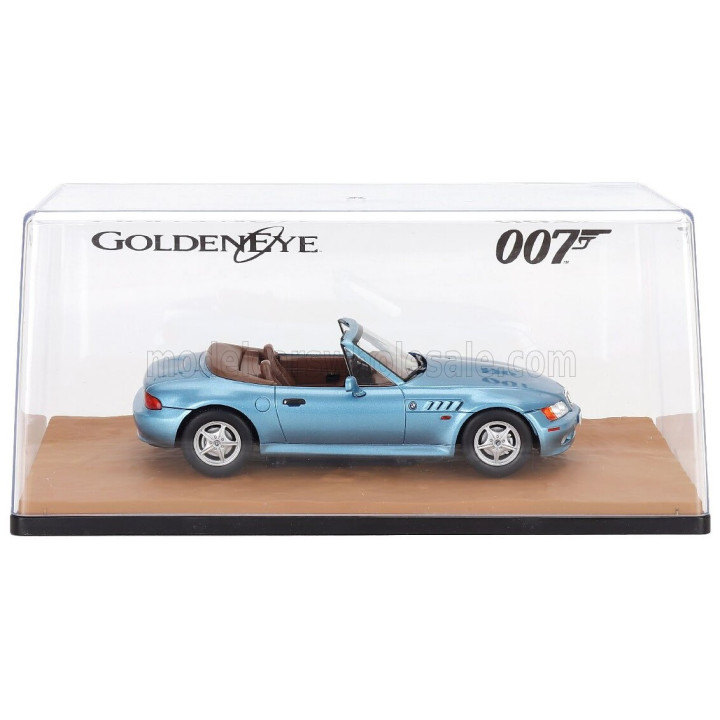 EDICOLA BMW Z3 SPIDER 1999 - 007 JAMES BOND - GOLDENEYE - CON VETRINA - WITH SHOWCASE - BLUE MET 1/24