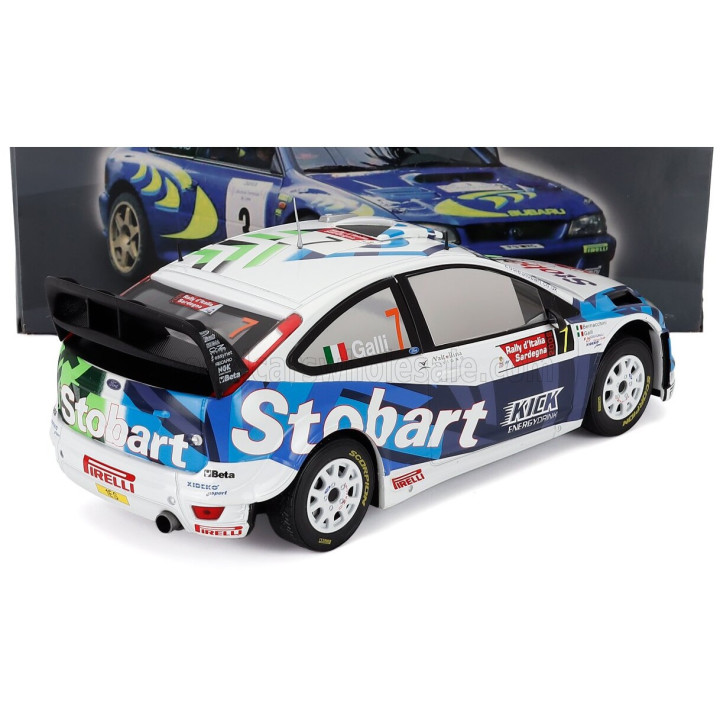 EDICOLA FORD ENGLAND FOCUS RS 07 WRC STOBART N 7 RALLY SARDINIA ITALY 2008 GIANLUIGI GALLI - GIOVANNI BERNACCHINI - WHITE GREEN
