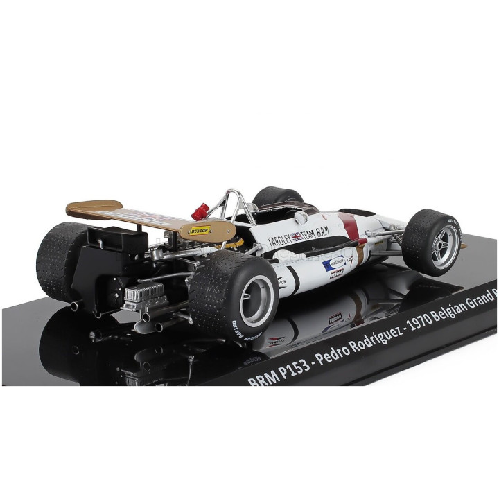 EDICOLA BRM F1 P153 N 1 BELGIUM GP 1970 PEDRO RODRIGUEZ - BLISTER BOX - WHITE GOLD 1/24