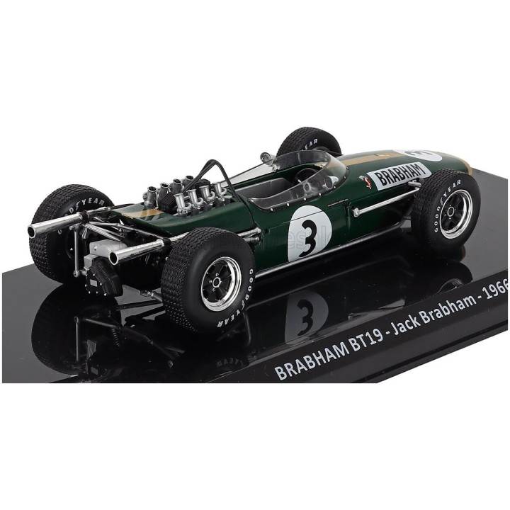 EDICOLA BRABHAM F1 BT19 N 3 WORLD CHAMPION SEASON 1966 JACK BRABHAM - GREEN GOLD 1/24
