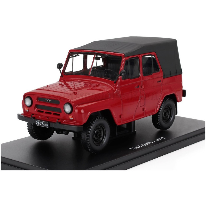 EDICOLA UAZ 469B 1972 - CON VETRINA - WITH SHOWCASE - RED 1/24