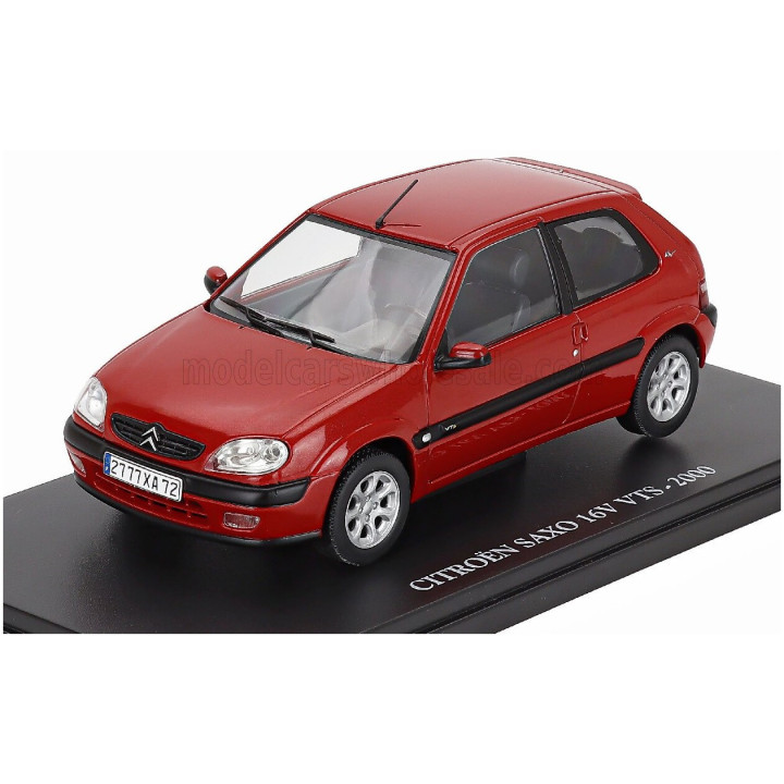 EDICOLA CITROEN SAXO 16V VTS 2000 - CON VETRINA - WITH SHOWCASE - RED 1/24