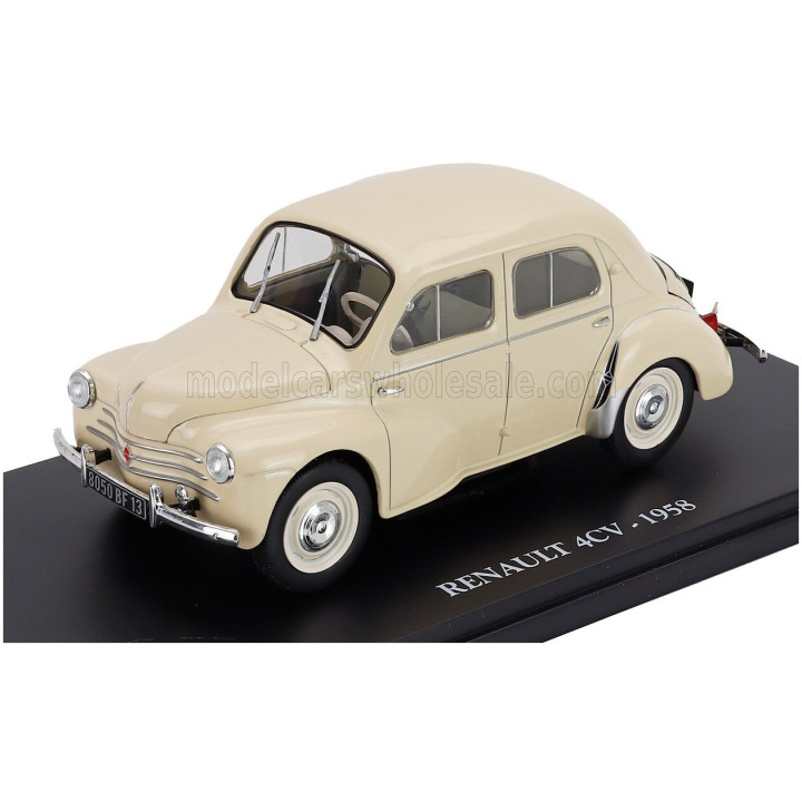 EDICOLA RENAULT 4CV 1958 - CON VETRINA - WITH SHOWCASE - BEIGE 1/24
