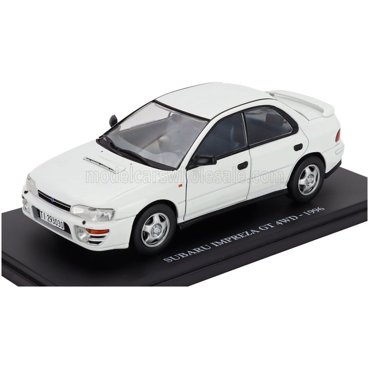 EDICOLA SUBARU IMPREZA GT 4WD 1996 - CON VETRINA - WITH SHOWCASE - WHITE 1/24